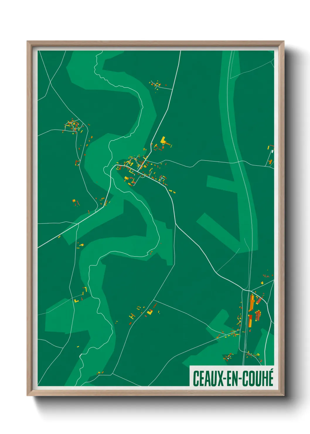 Une affiche de carte sur Ceaux-en-Couhé