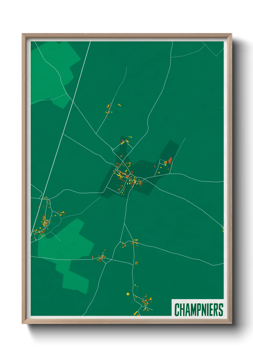 Une affiche de carte sur Champniers