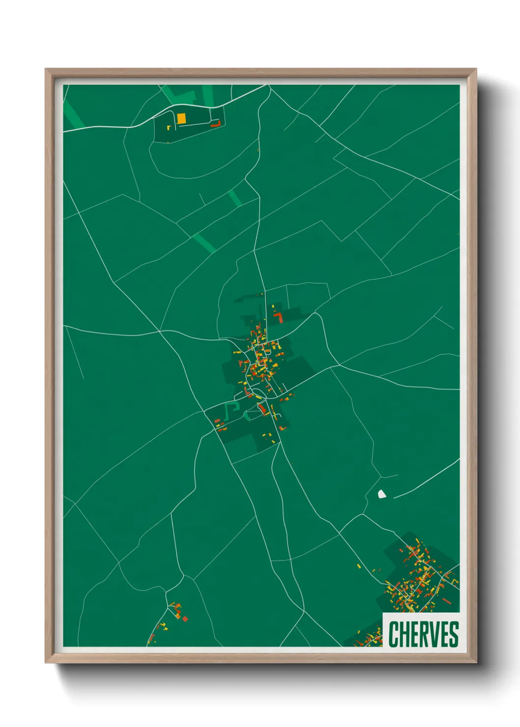 Une affiche de carte sur Cherves