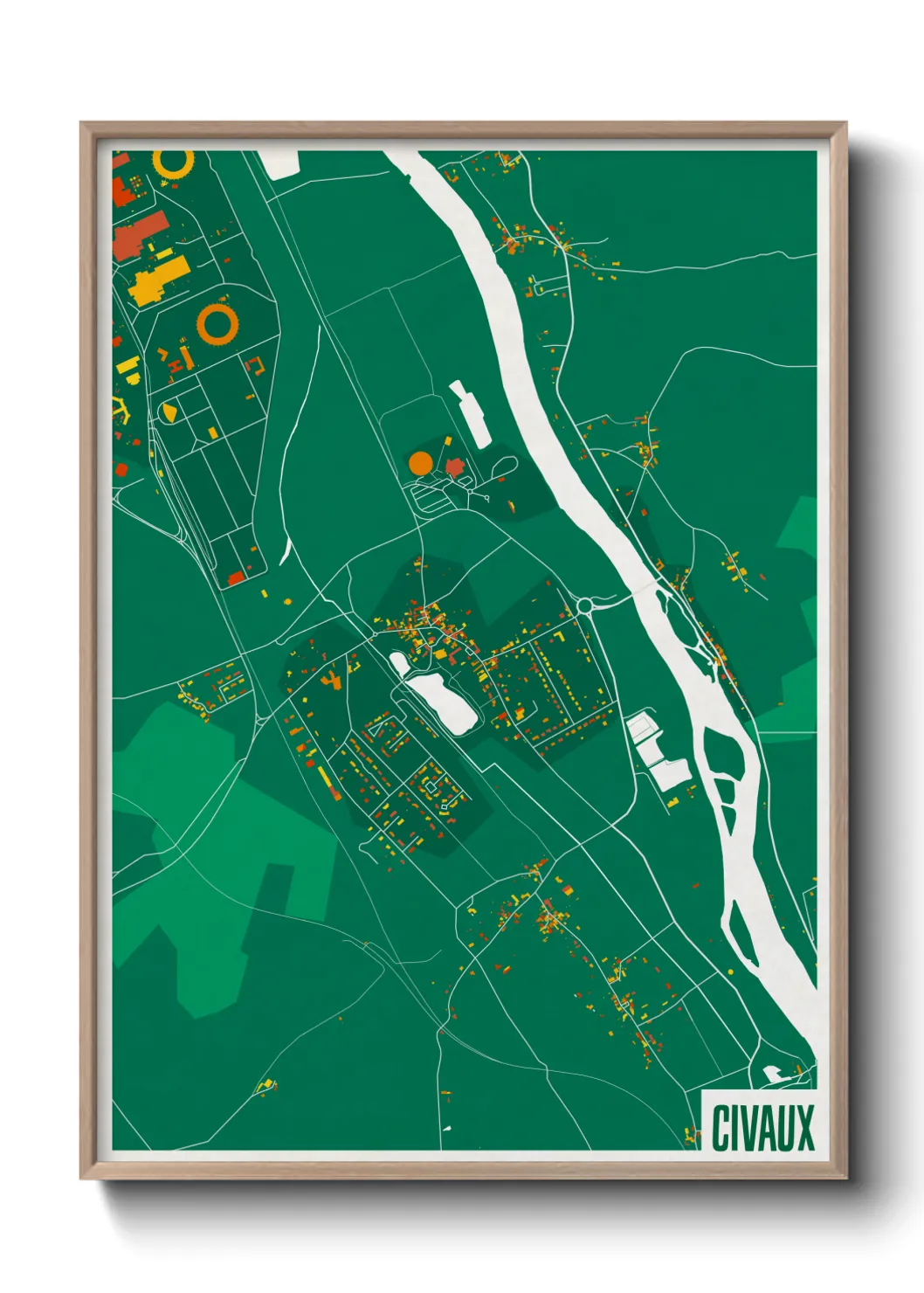 Une affiche de carte sur Civaux