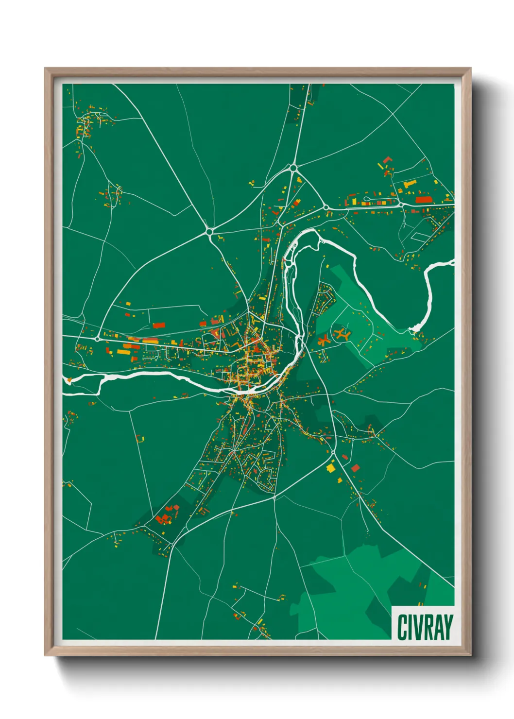 Une affiche de carte sur Civray