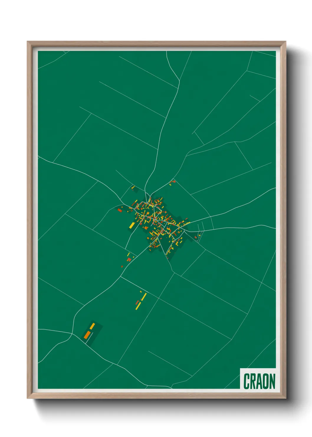 Une affiche de carte sur Craon