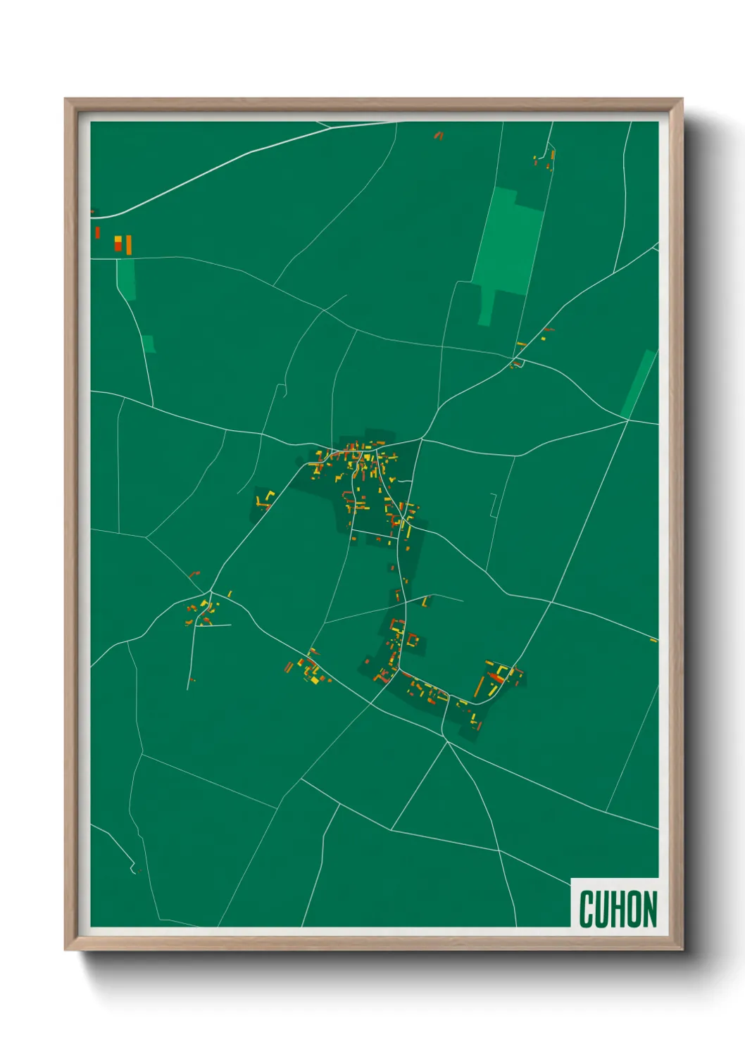 Une affiche de carte sur Cuhon