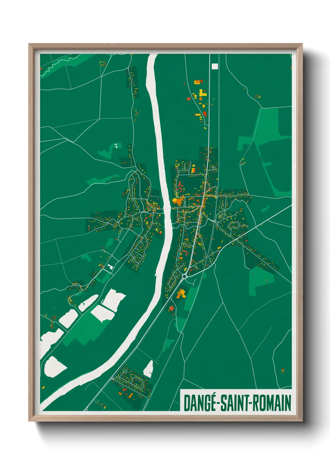 Une affiche de carte sur Dangé-Saint-Romain