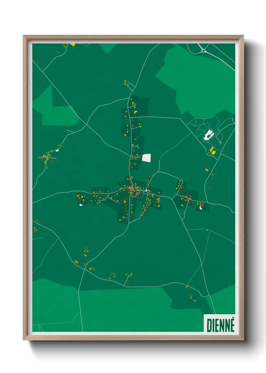 Une affiche de carte sur Dienné