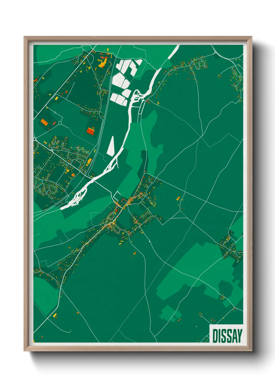Une affiche de carte sur Dissay