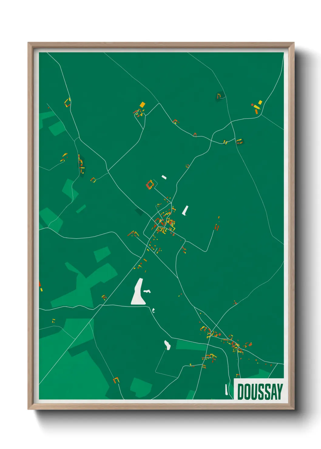 Une affiche de carte sur Doussay