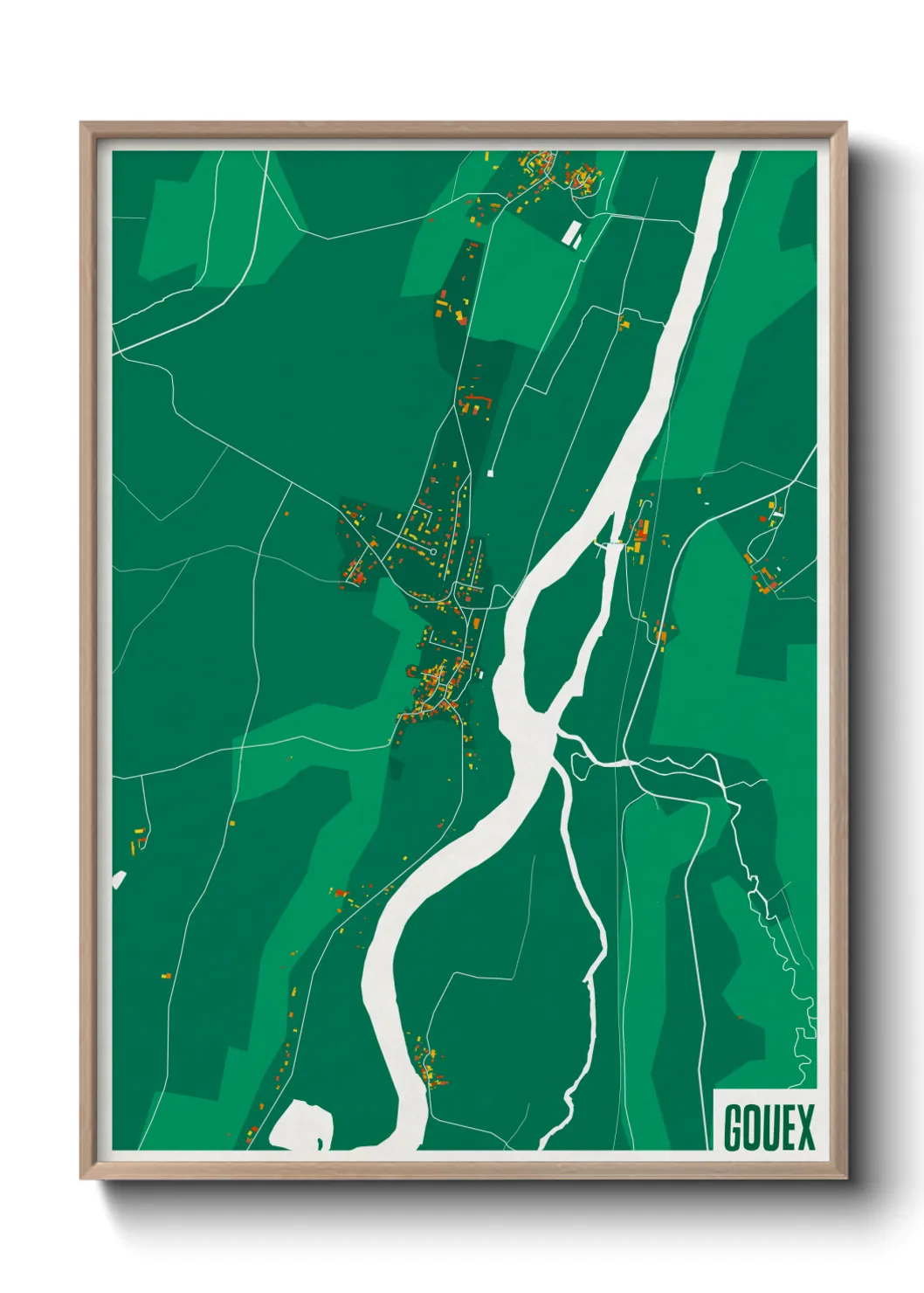 Une affiche de carte sur Gouex