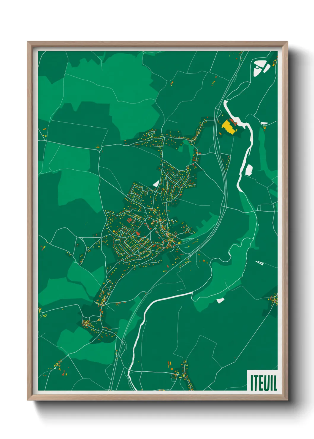 Une affiche de carte sur Iteuil
