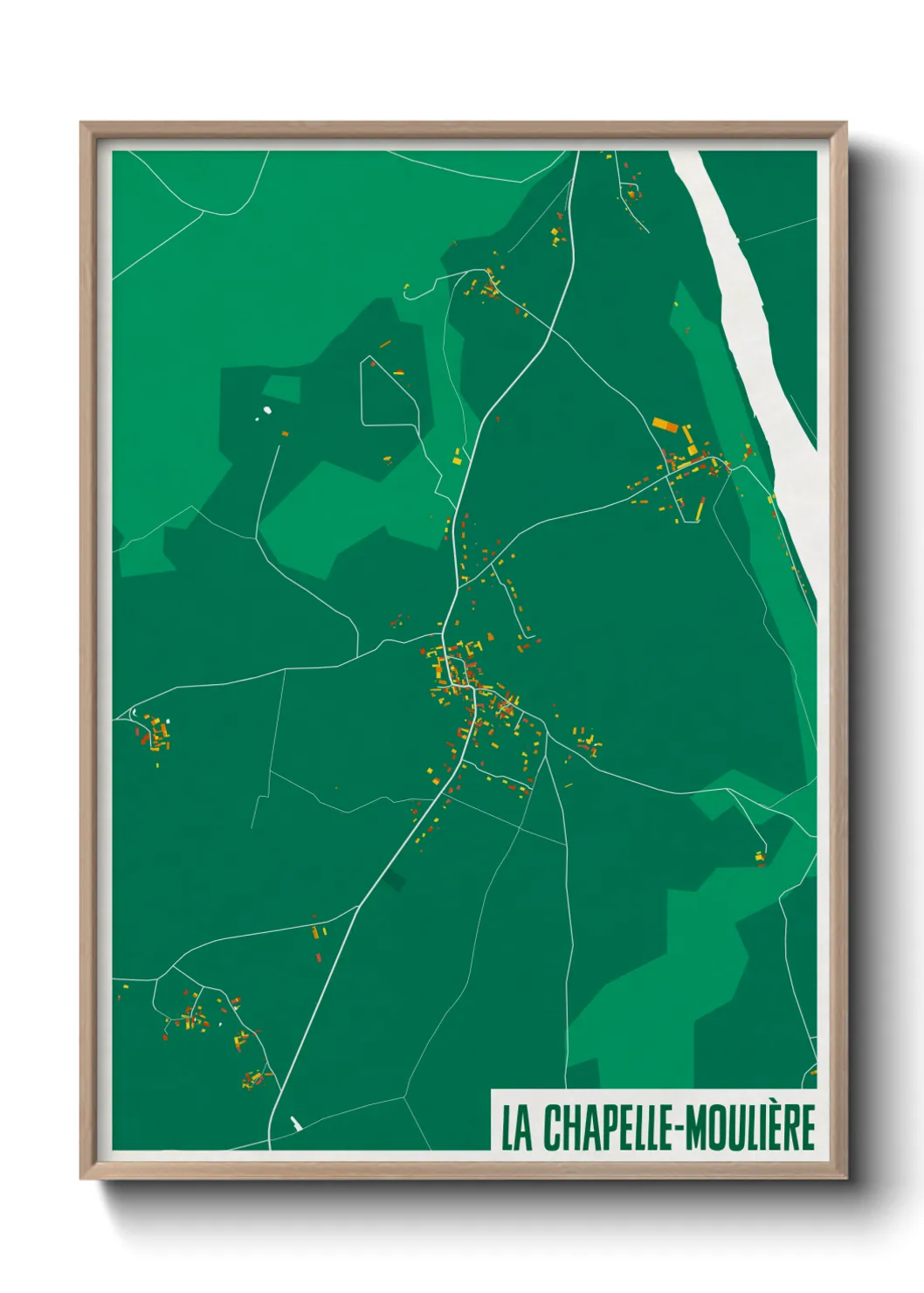 Une affiche de carte sur La Chapelle-Moulière