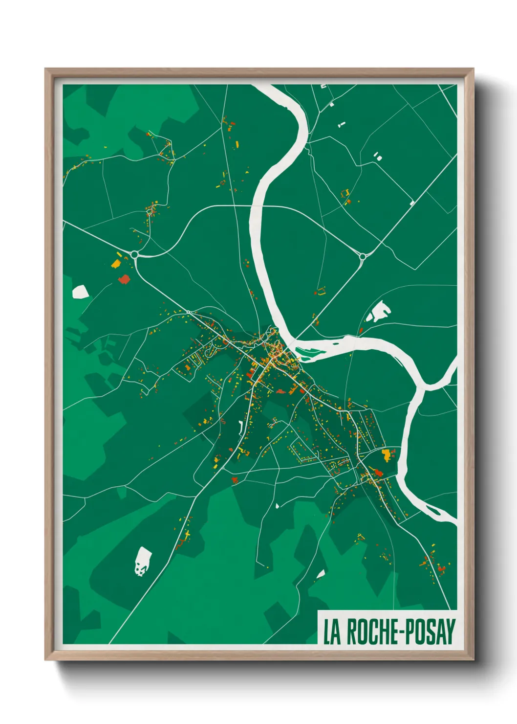 Une affiche de carte sur La Roche-Posay
