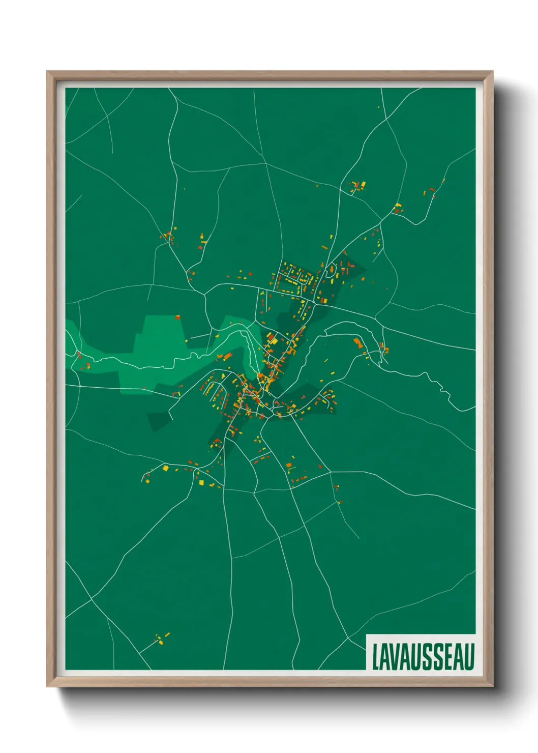 Une affiche de carte sur Lavausseau