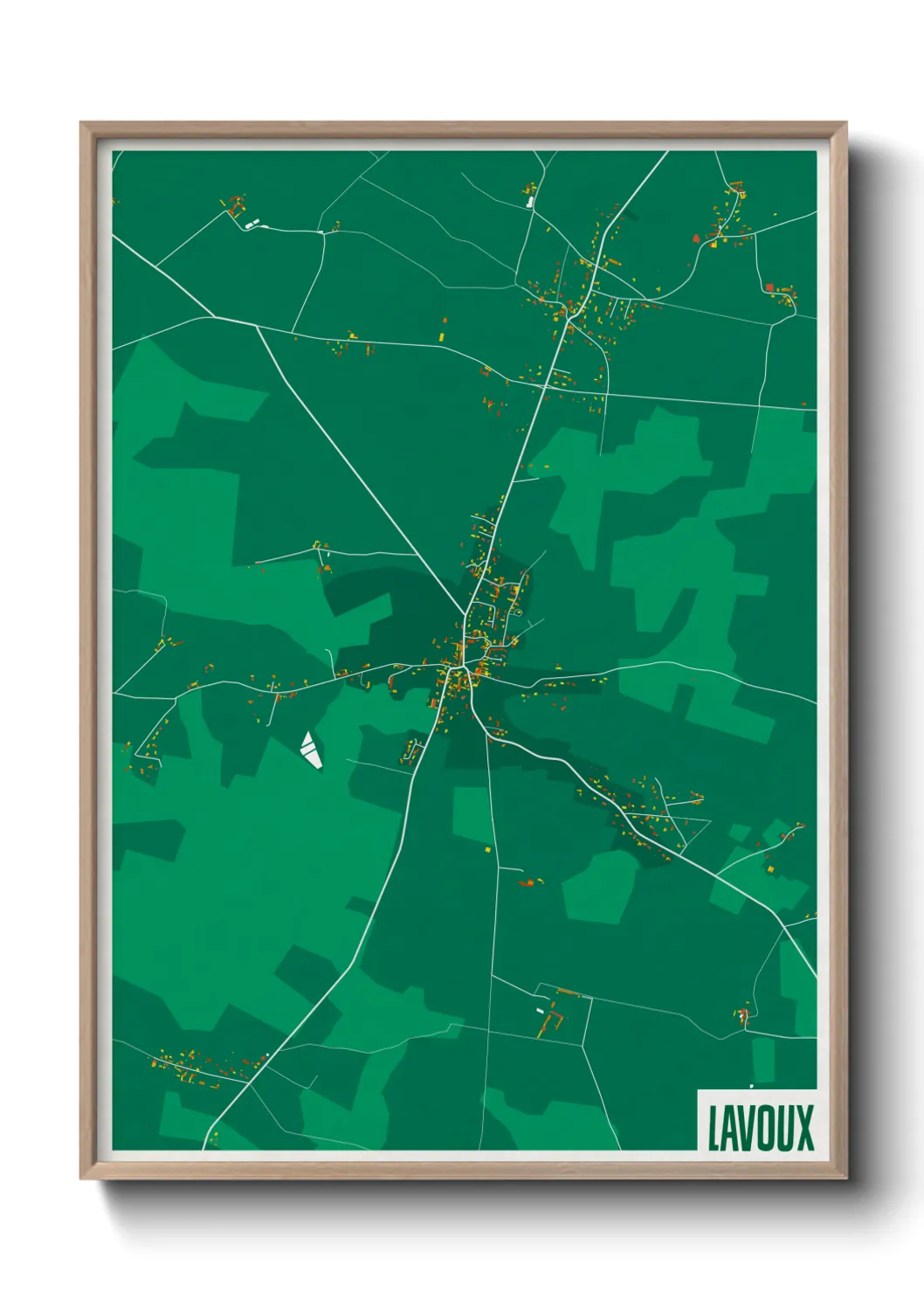 Une affiche de carte sur Lavoux