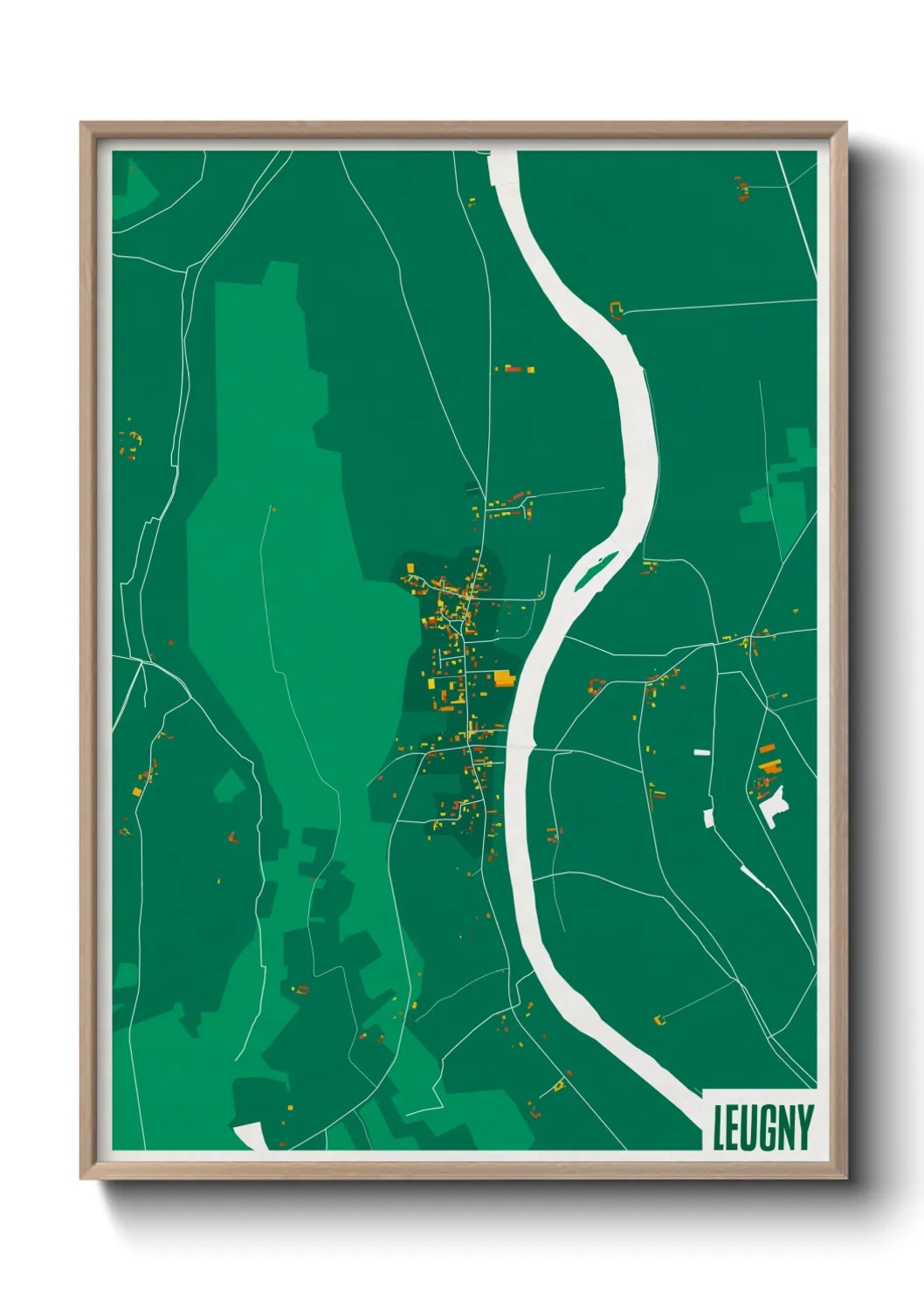 Une affiche de carte sur Leugny