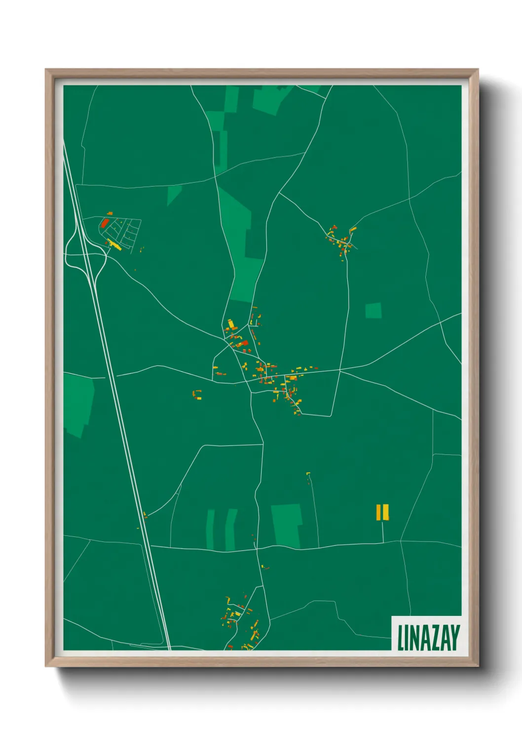 Une affiche de carte sur Linazay