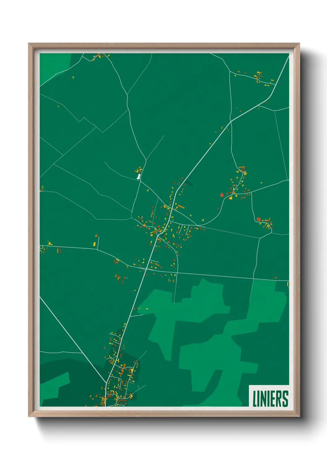 Une affiche de carte sur Liniers