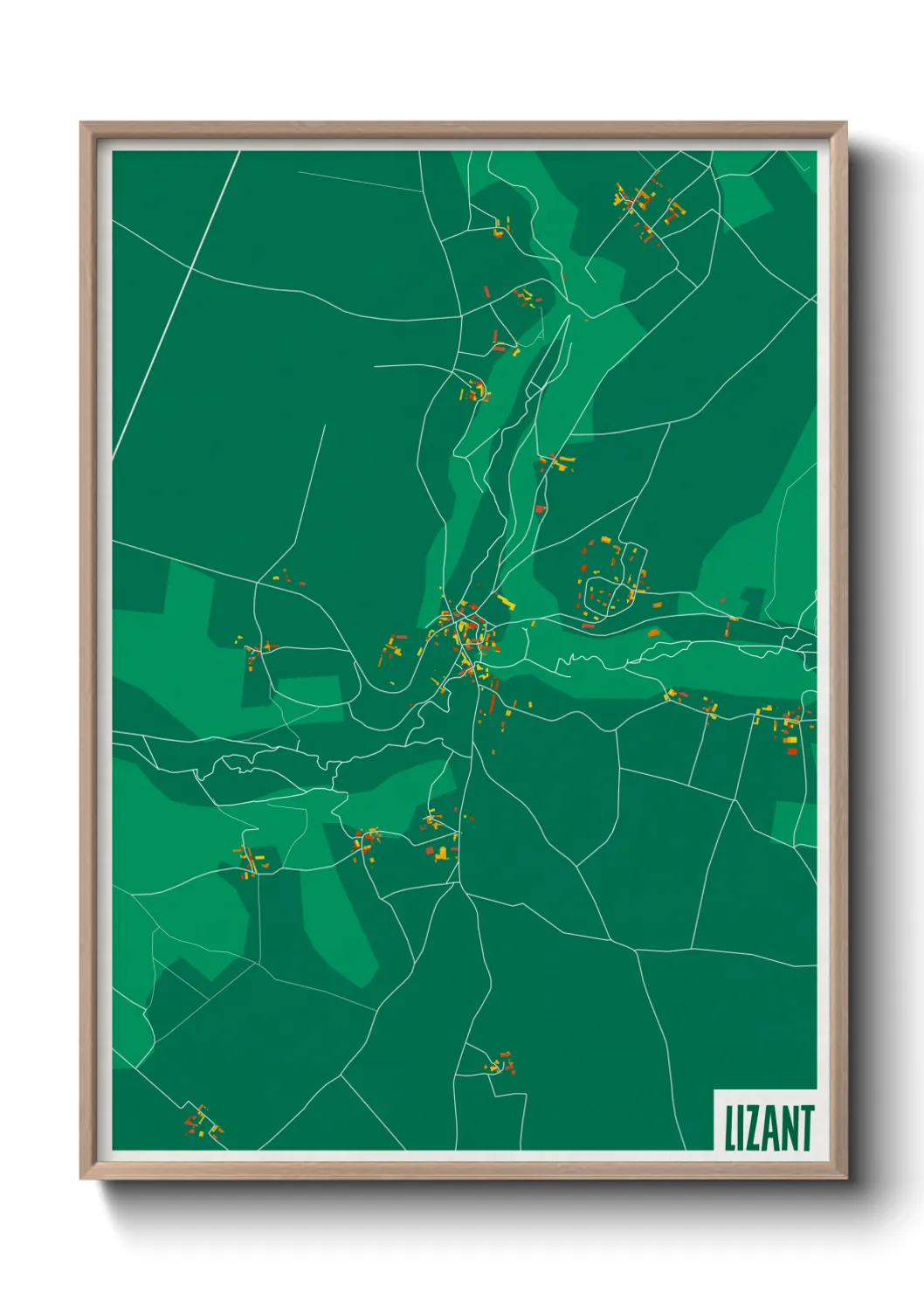 Une affiche de carte sur Lizant