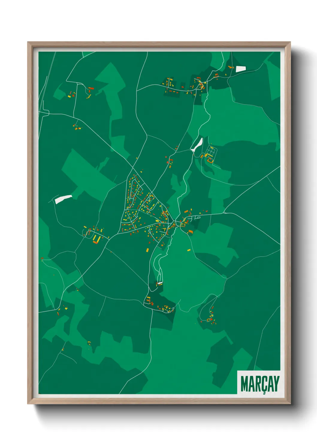 Une affiche de carte sur Marçay