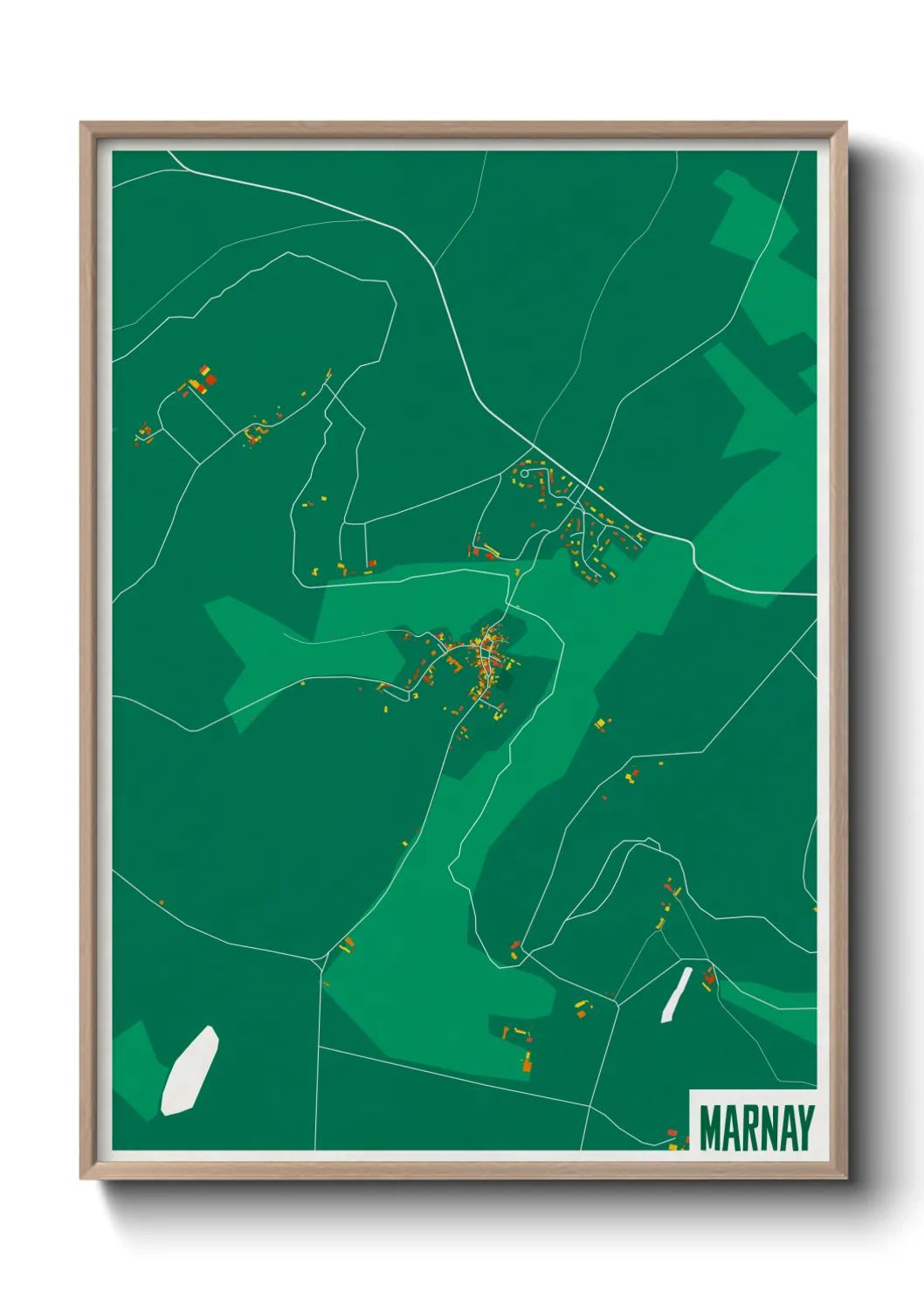 Une affiche de carte sur Marnay