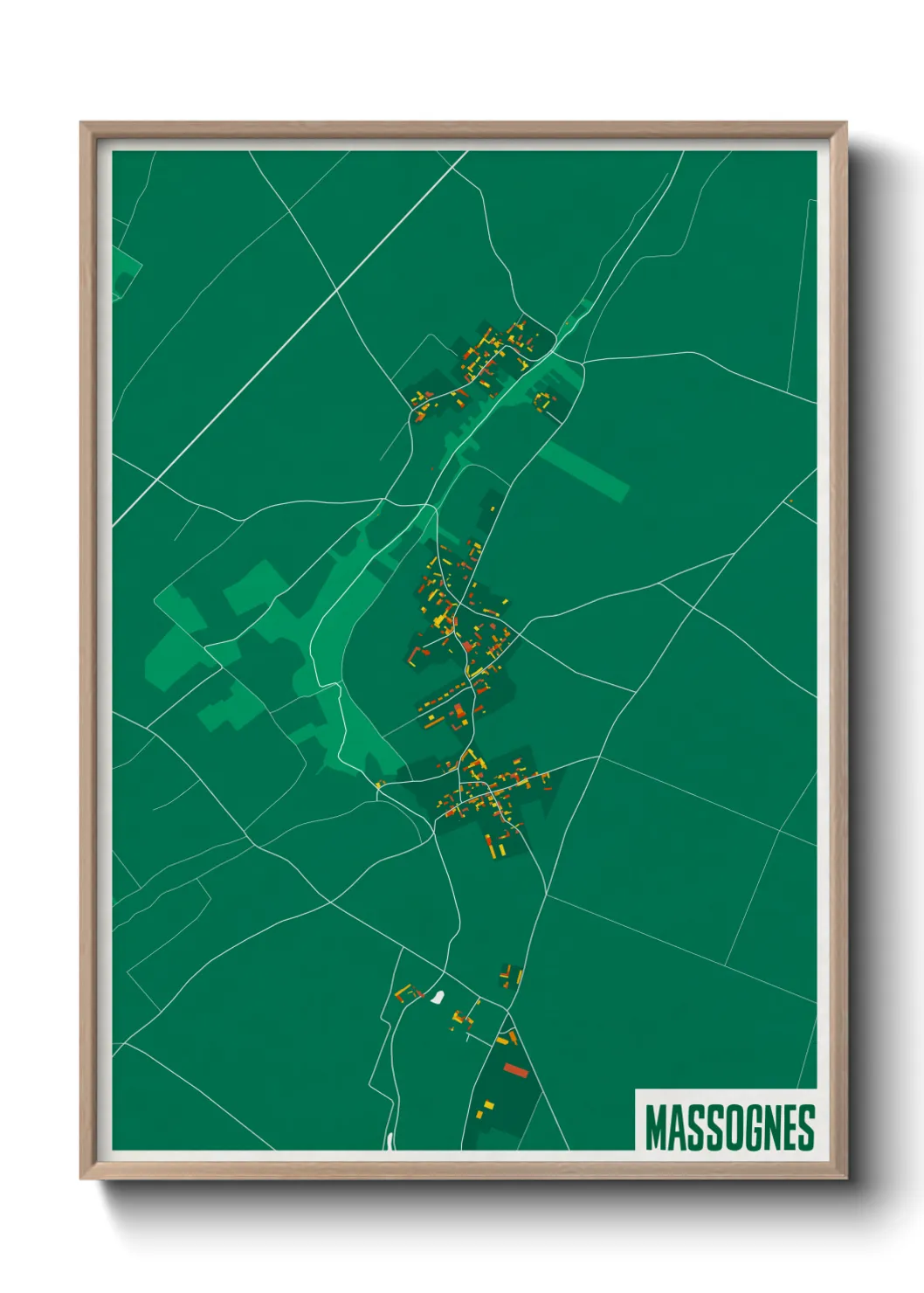 Une affiche de carte sur Massognes