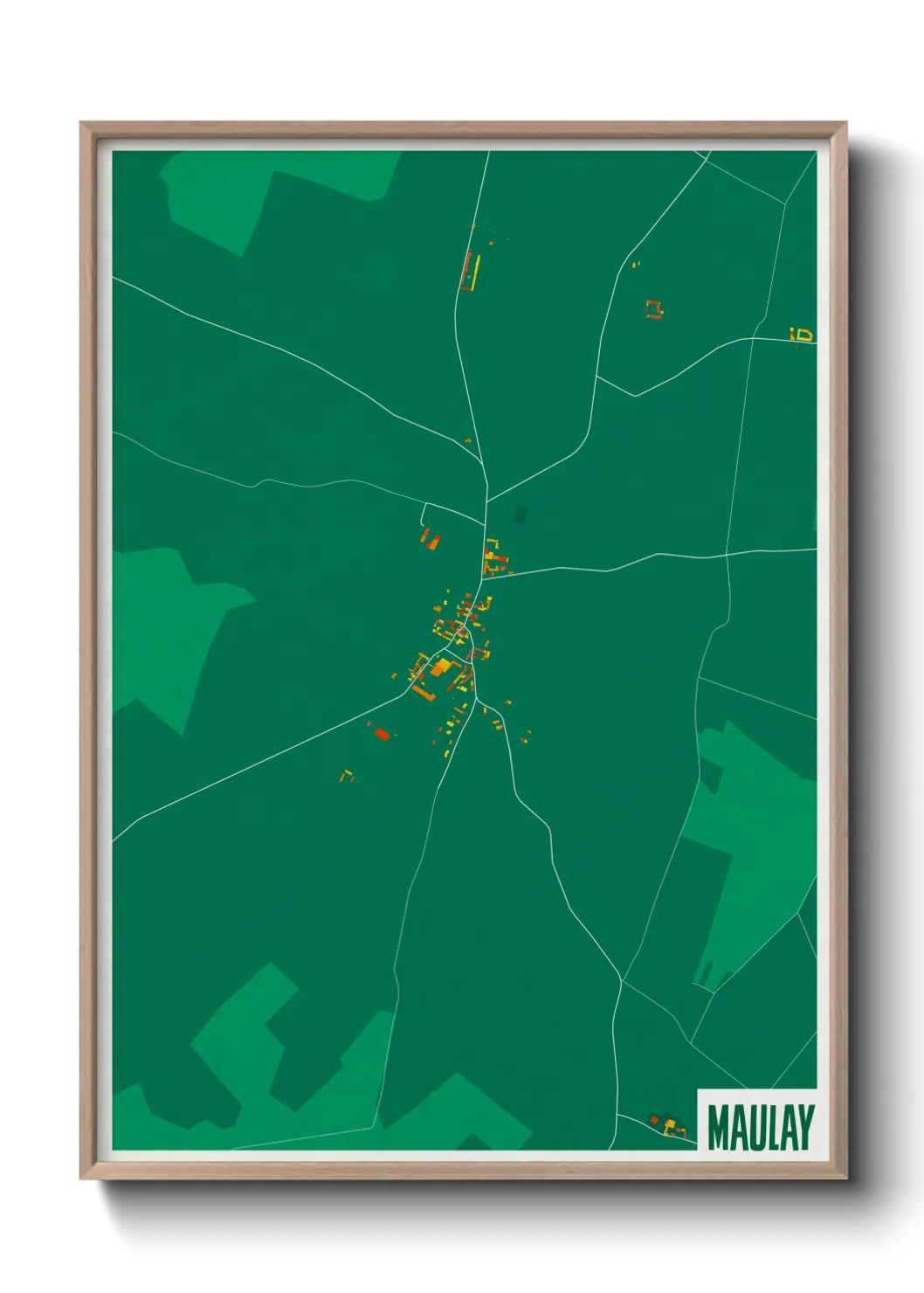 Une affiche de carte sur Maulay