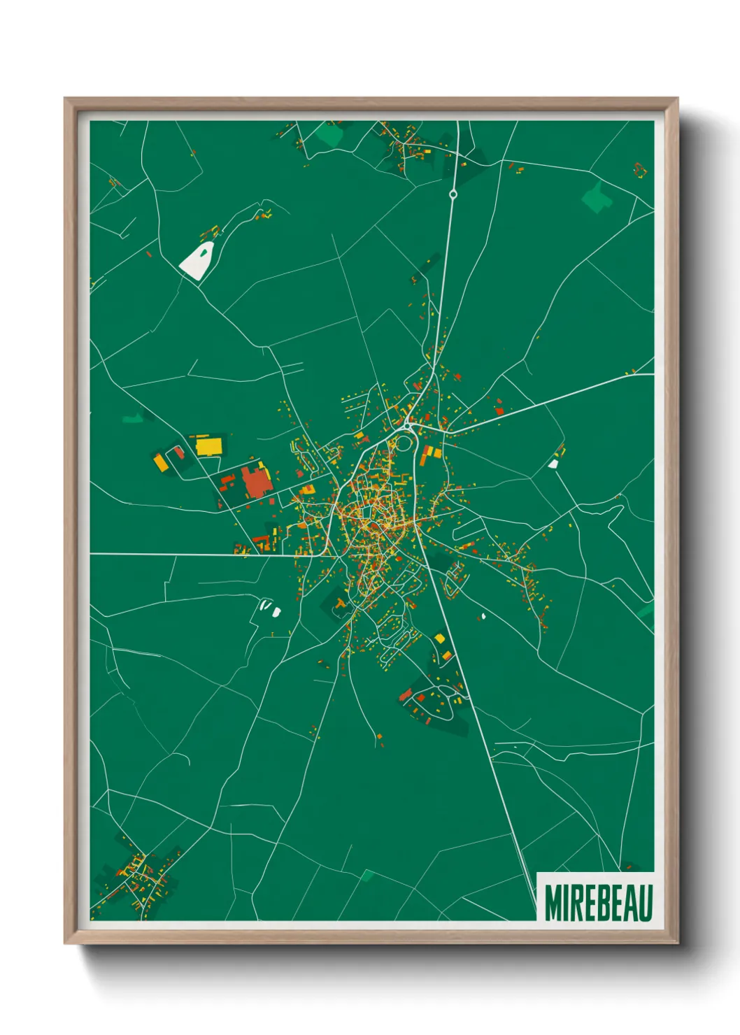 Une affiche de carte sur Mirebeau