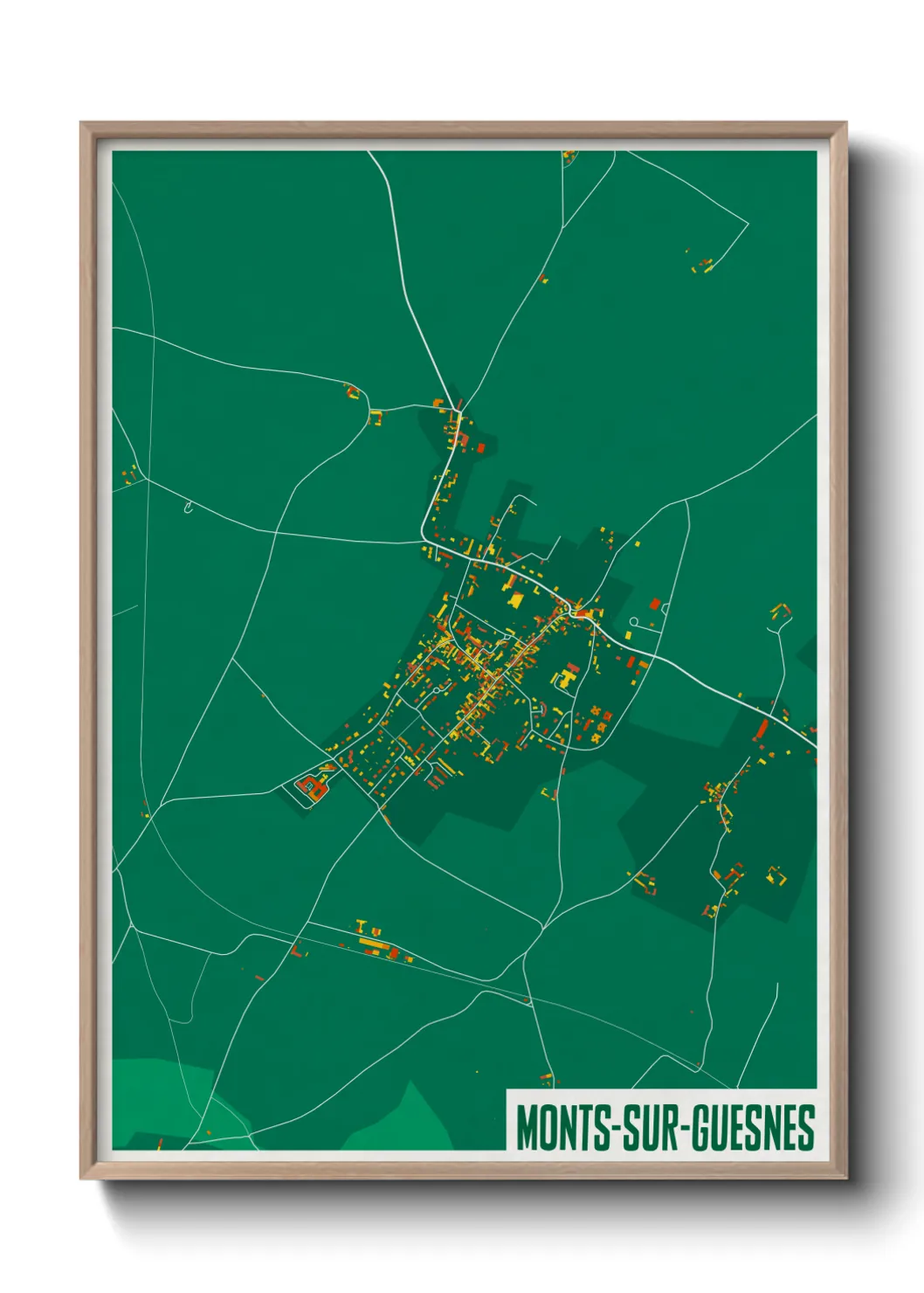 Un poster carteMonts-sur-Guesnes