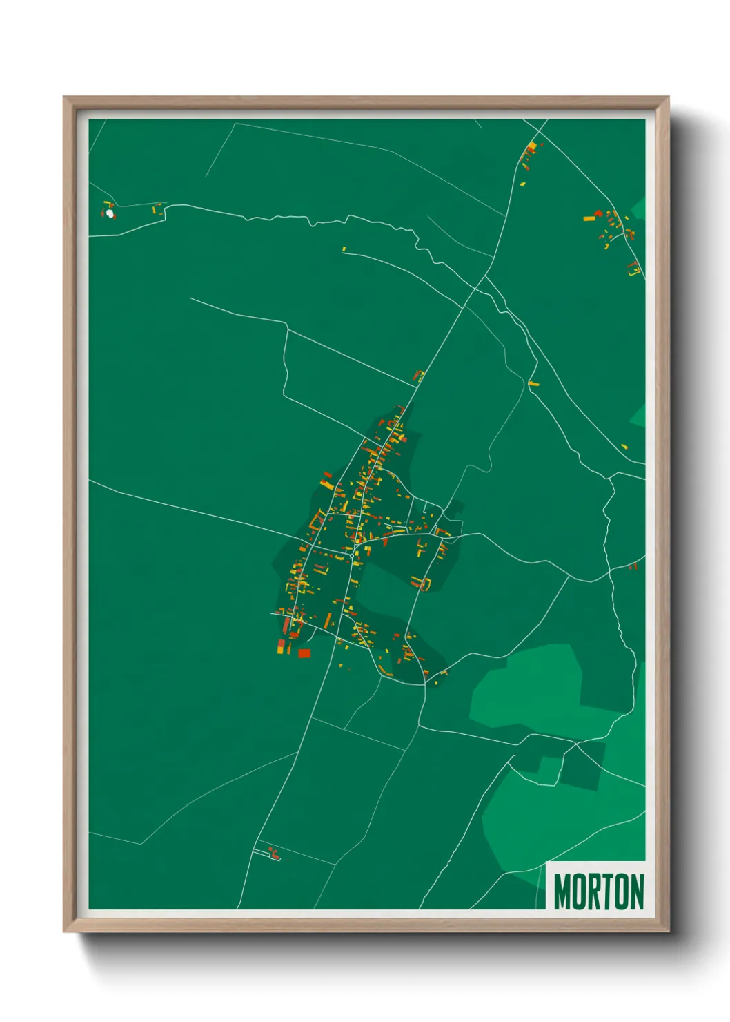 Une affiche de carte sur Morton