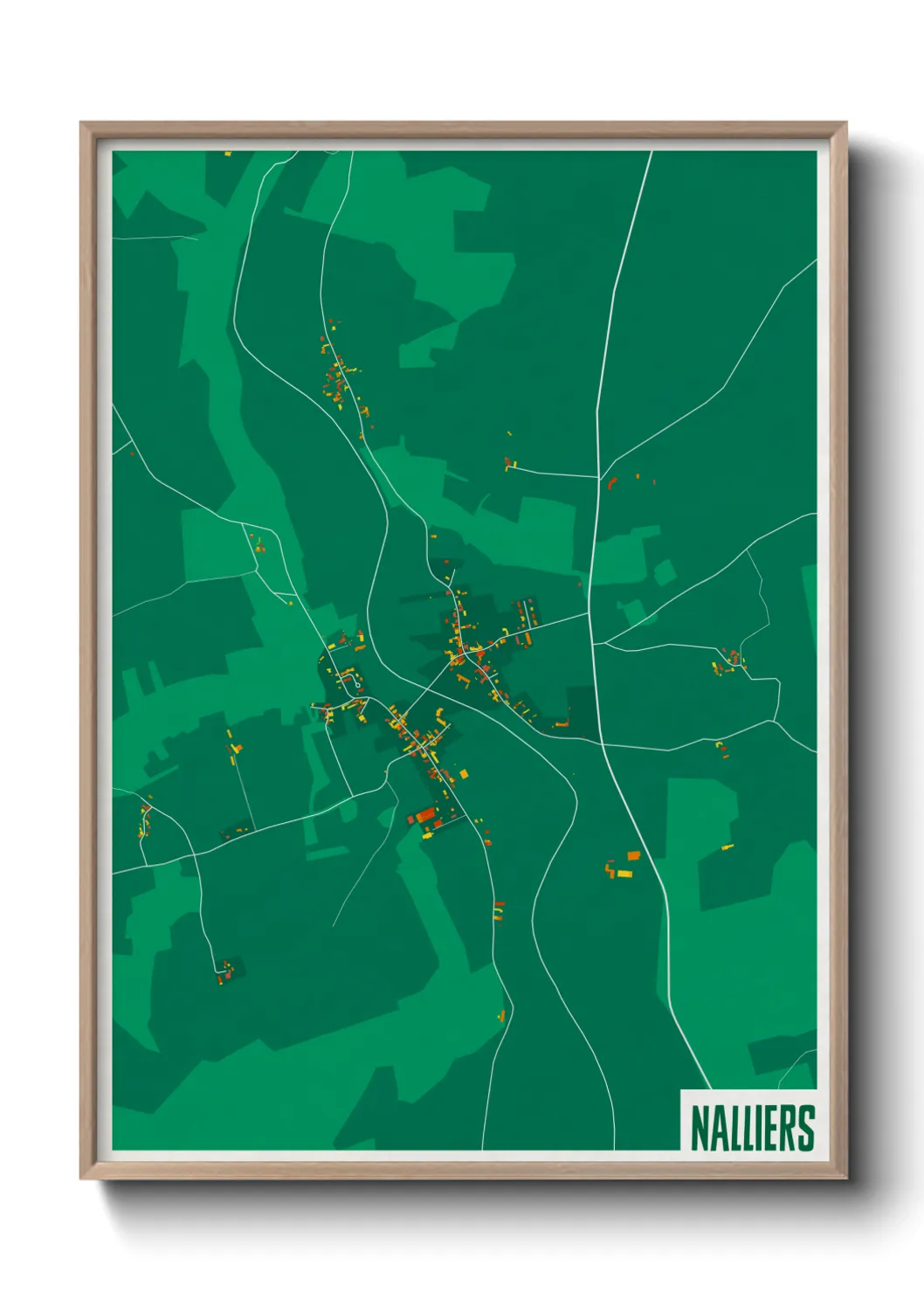 Une affiche de carte sur Nalliers