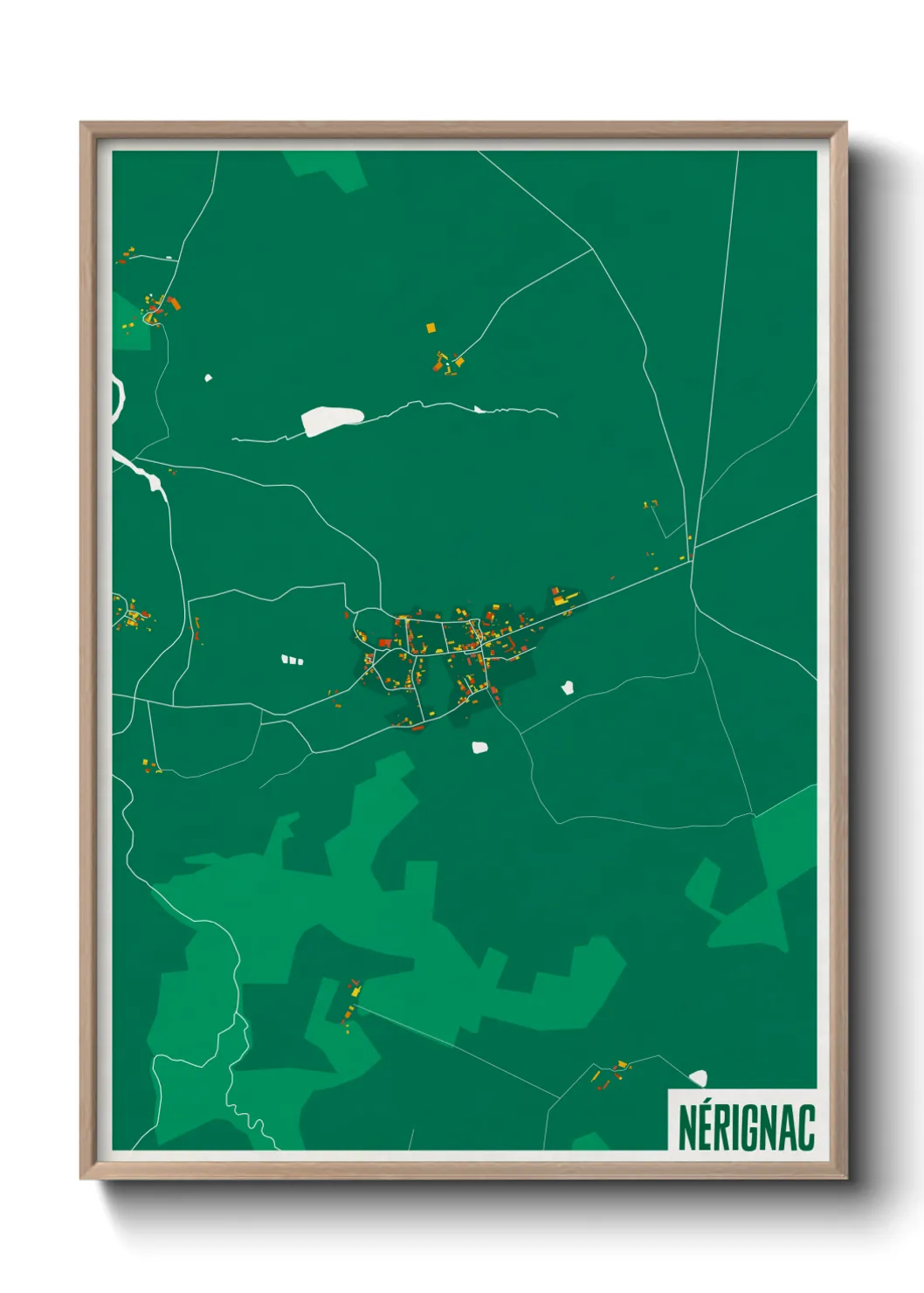 Une affiche de carte sur Nérignac