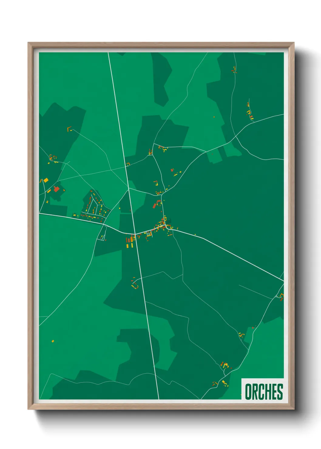 Une affiche de carte sur Orches