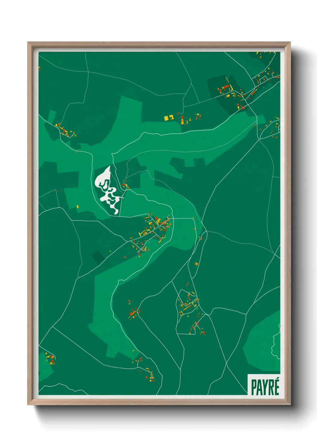 Une affiche de carte sur Payré