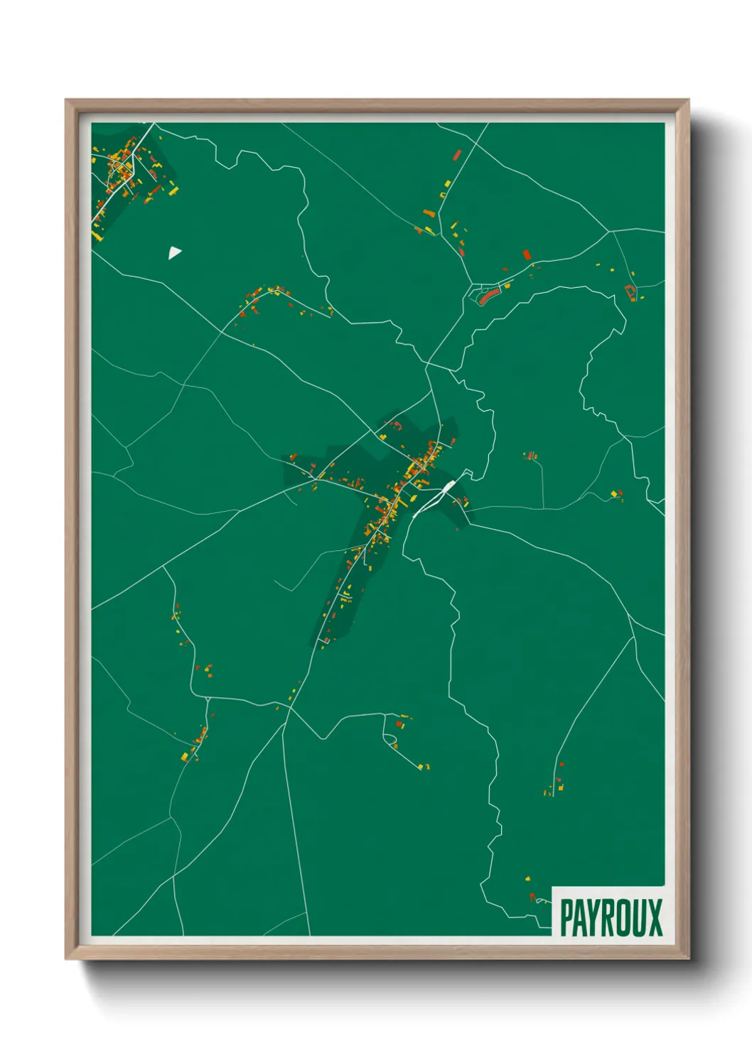 Une affiche de carte sur Payroux