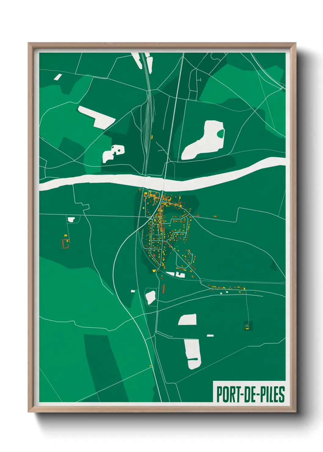 Une affiche de carte sur Port-de-Piles