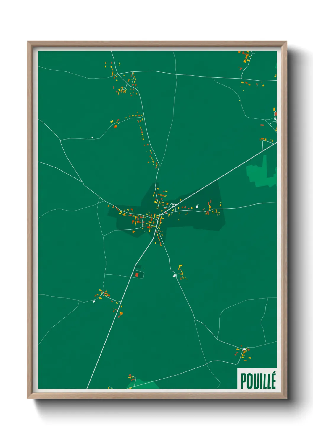 Une affiche de carte sur Pouillé