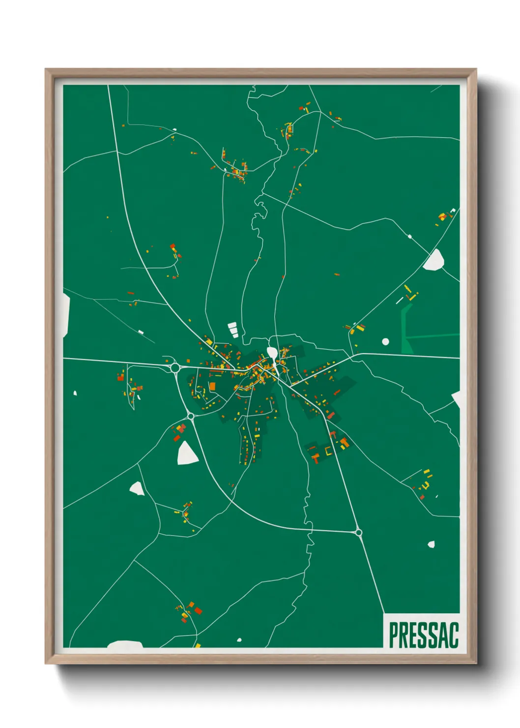 Une affiche de carte sur Pressac