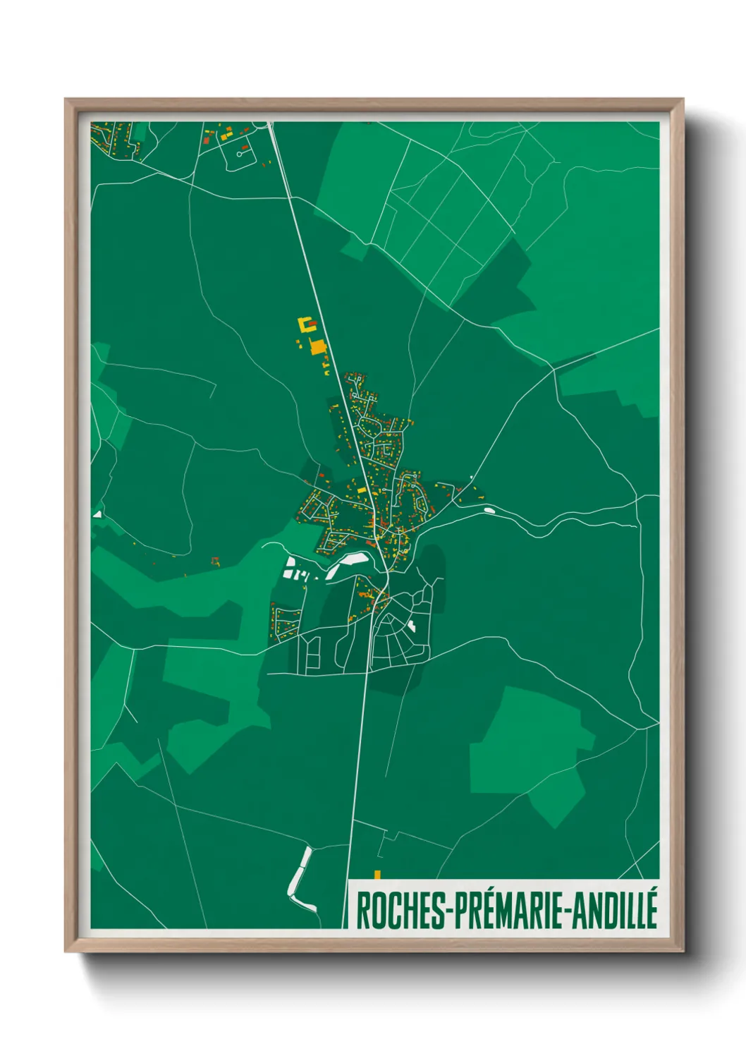 Une affiche de carte sur Roches-Prémarie-Andillé
