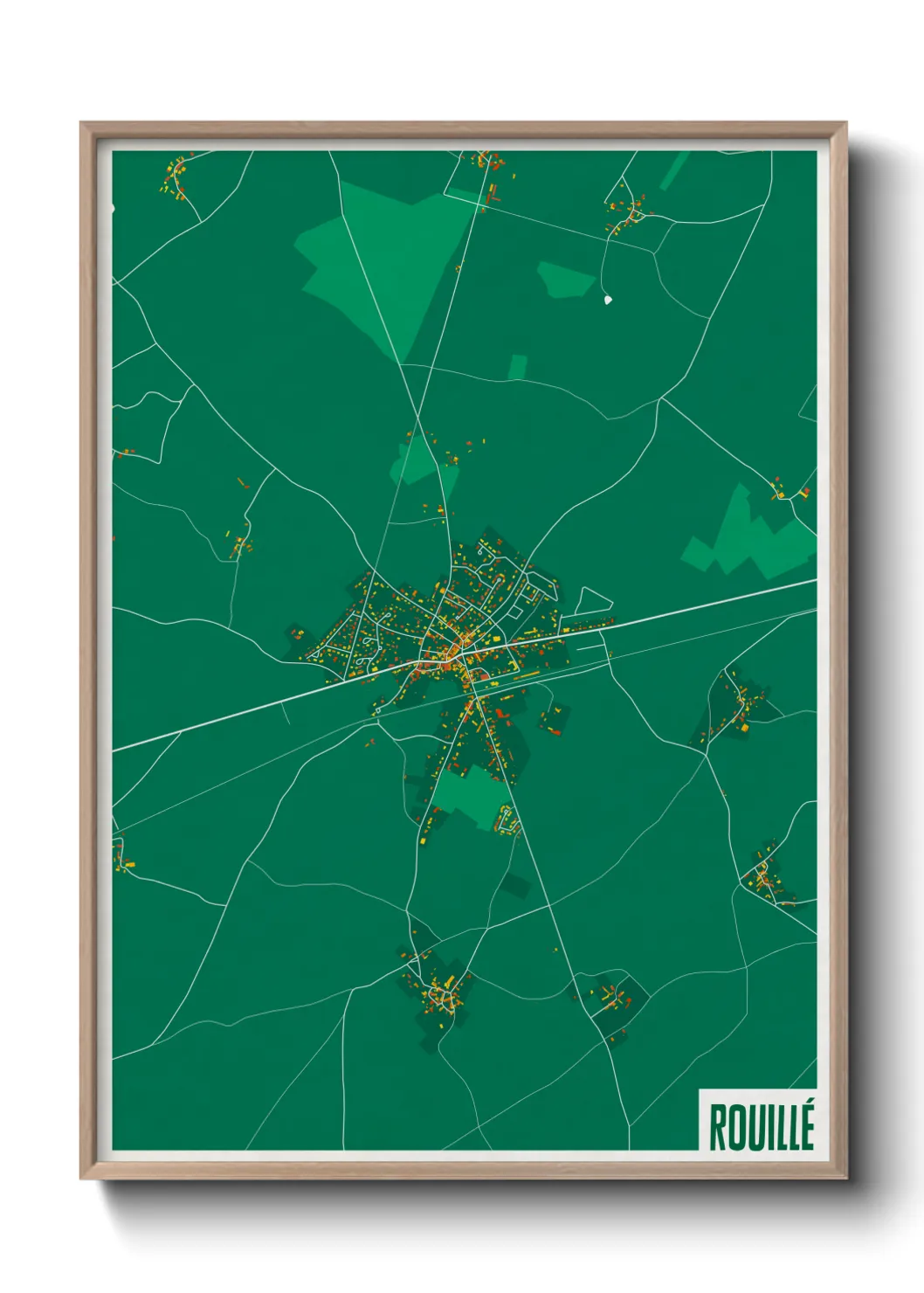 Une affiche de carte sur Rouillé