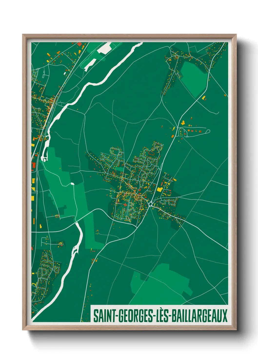 Une affiche de carte sur Saint-Georges-lès-Baillargeaux