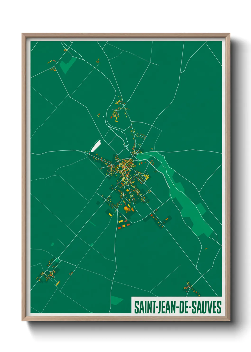 Une affiche de carte sur Saint-Jean-de-Sauves