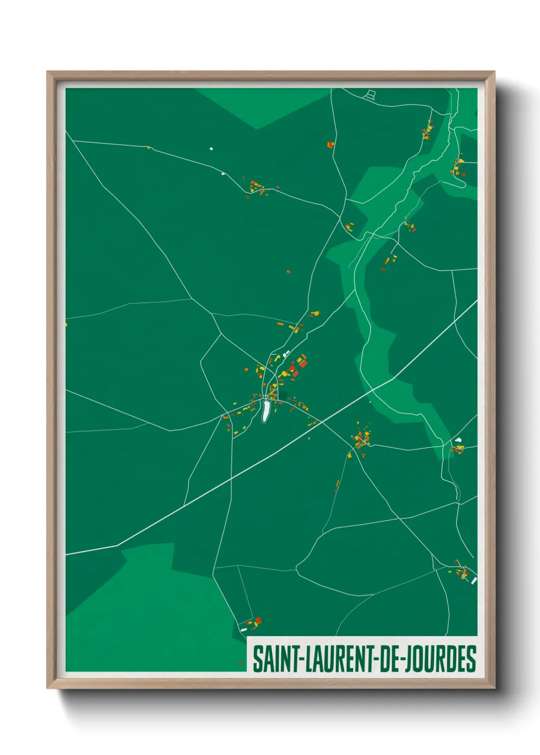 Un poster carteSaint-Laurent-de-Jourdes