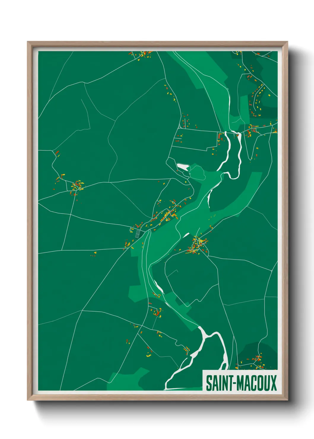 Une affiche de carte sur Saint-Macoux