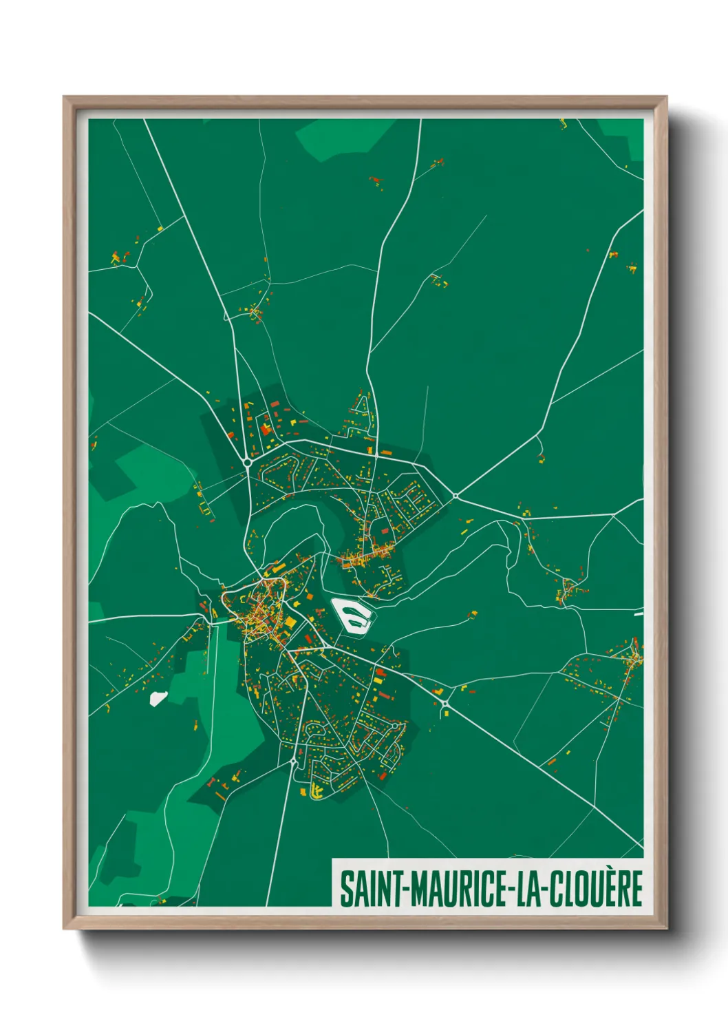 Une affiche de carte sur Saint-Maurice-la-Clouère