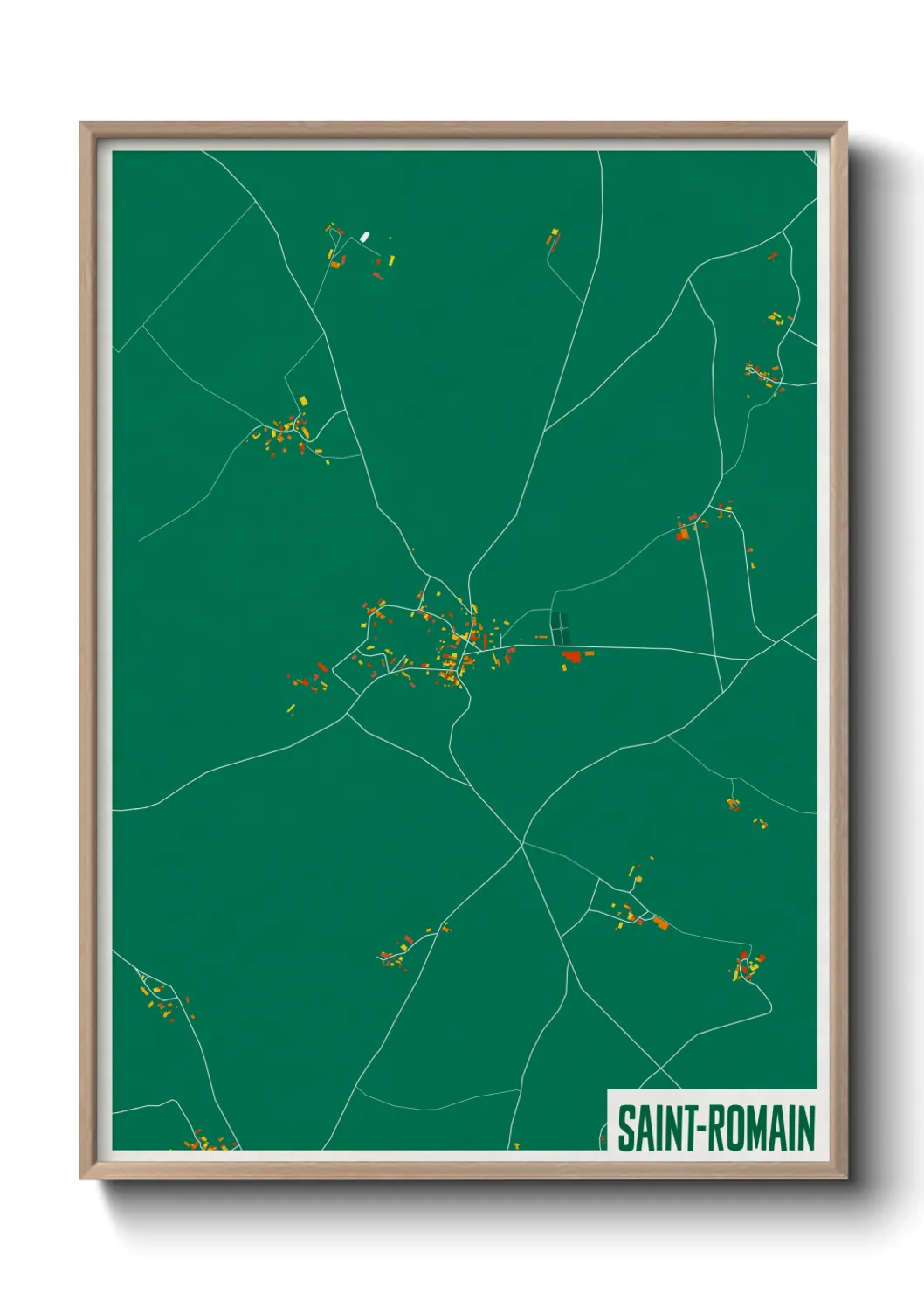 Une affiche de carte sur Saint-Romain