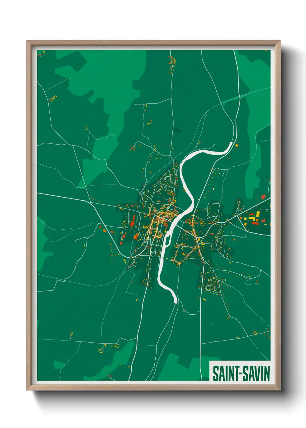 Une affiche de carte sur Saint-Savin