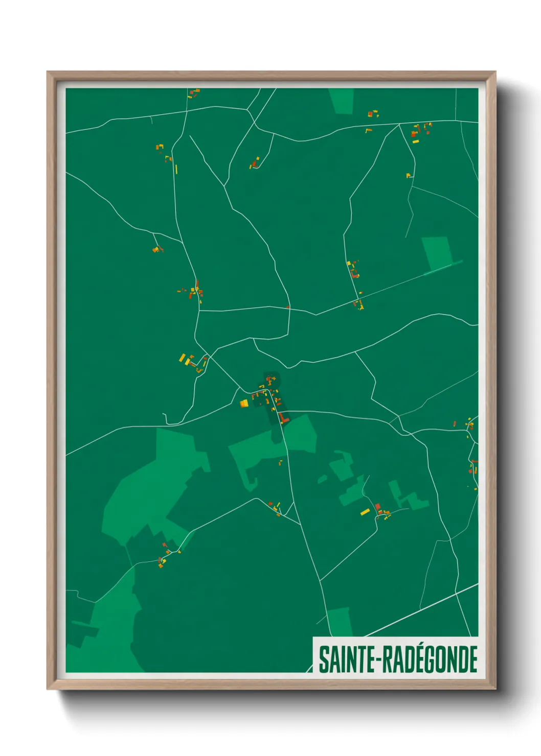 Une affiche de carte sur Sainte-Radégonde