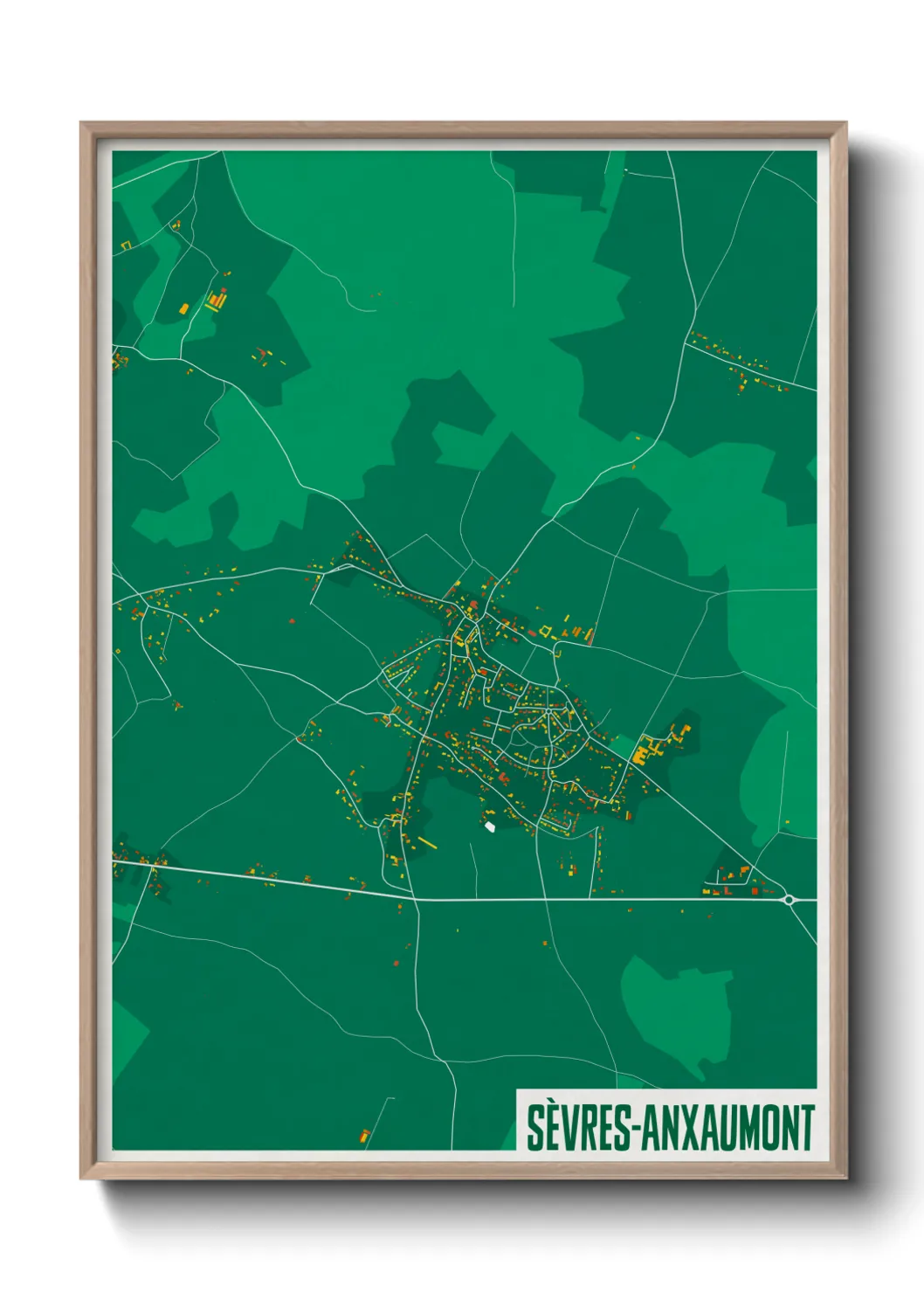 Une affiche de carte sur Sèvres-Anxaumont
