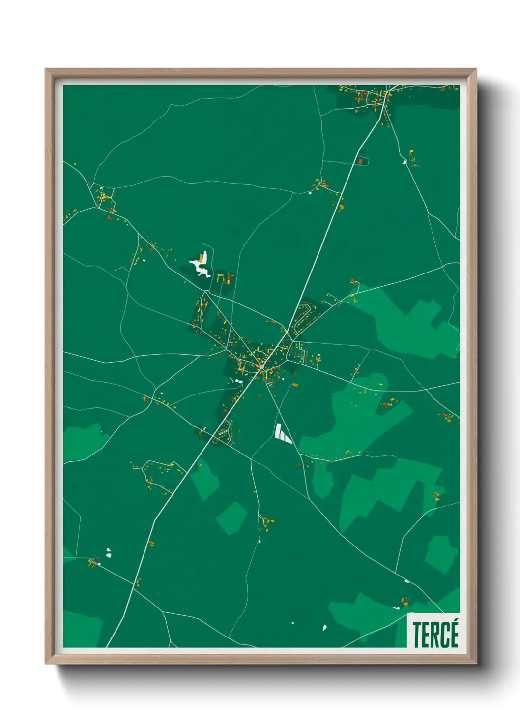 Une affiche de carte sur Tercé