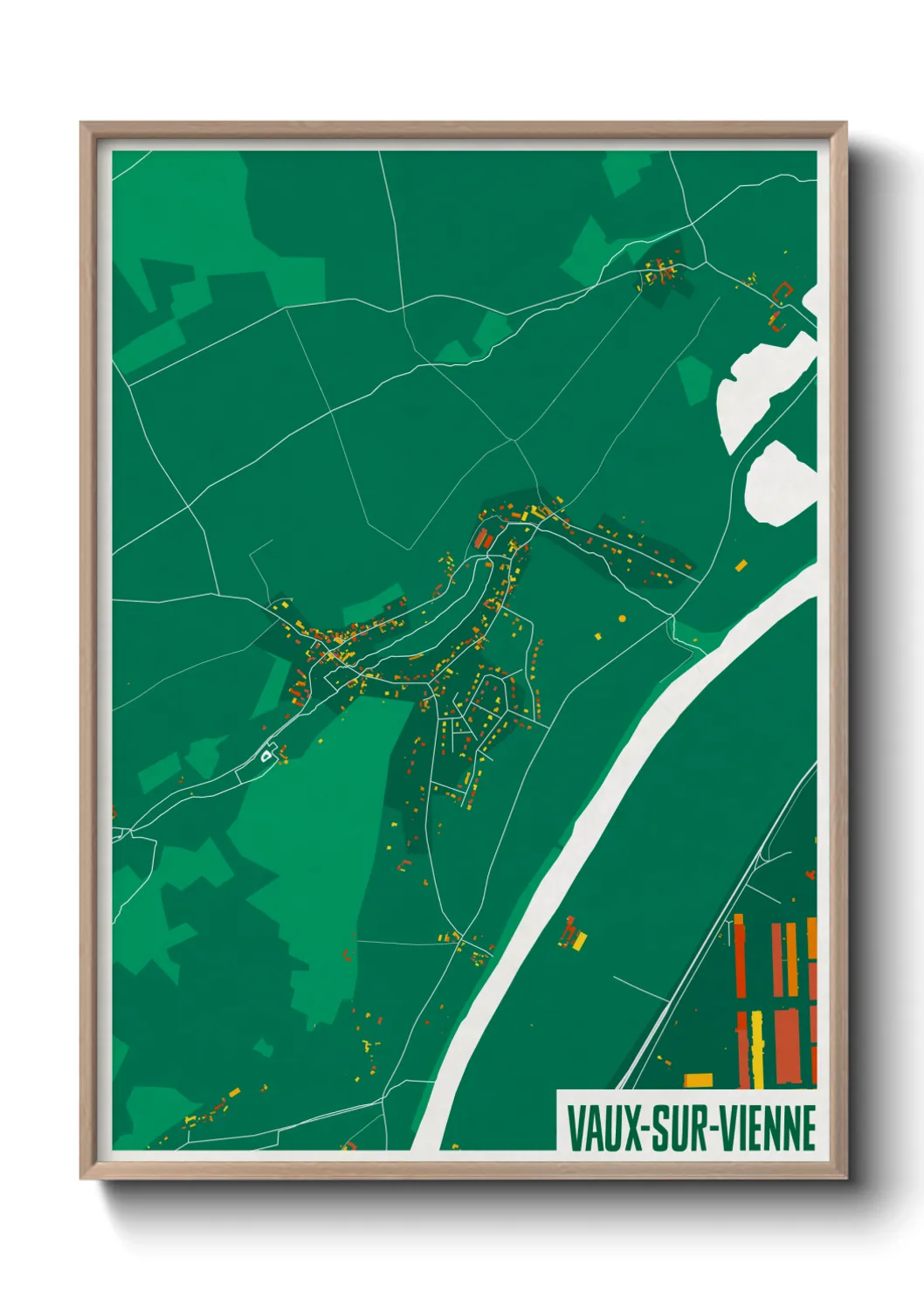 Un poster carteVaux-sur-Vienne