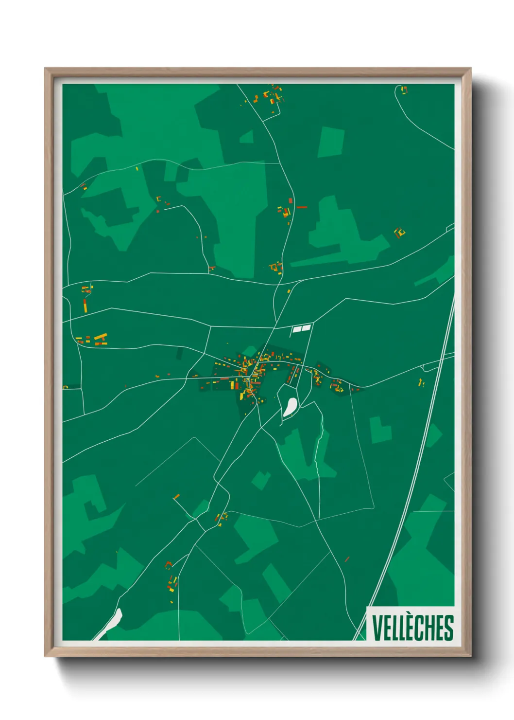 Une affiche de carte sur Vellèches